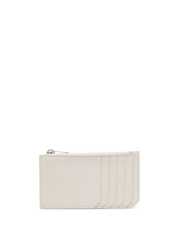 Luxury Saint Laurent Fragment Zipper Card Wallet Blanc Vintage