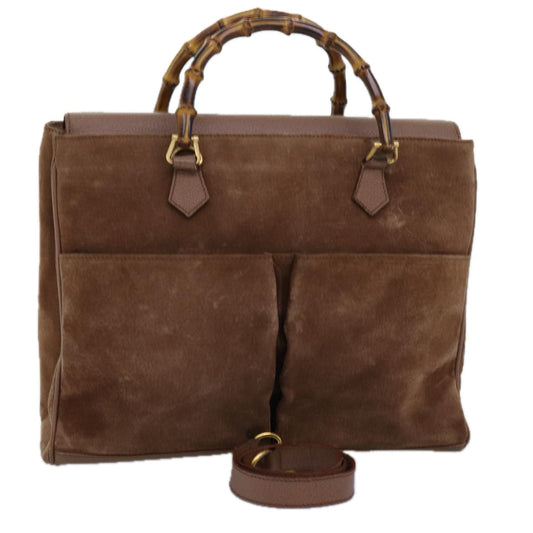 Luxury Gucci Trending 2025 Bamboo Hand Bag Suede 2way Brown 002 123 0322  73613