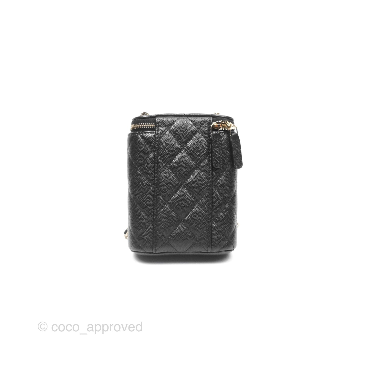 Chanel Classic Mini Vanity With Chain Black Caviar Gold Hardware