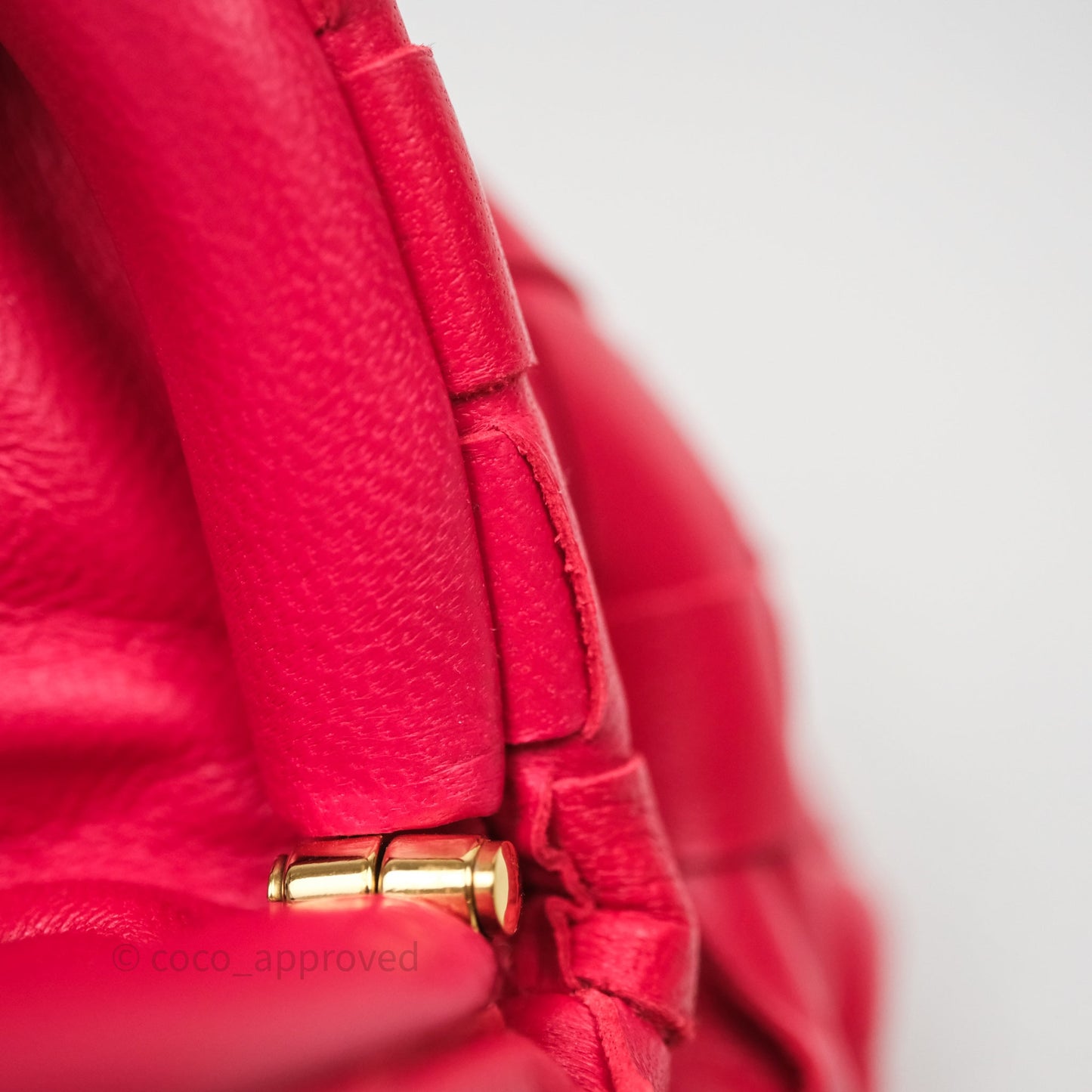 Bottega Veneta Mini Pouch Red Intrecciato Lambskin