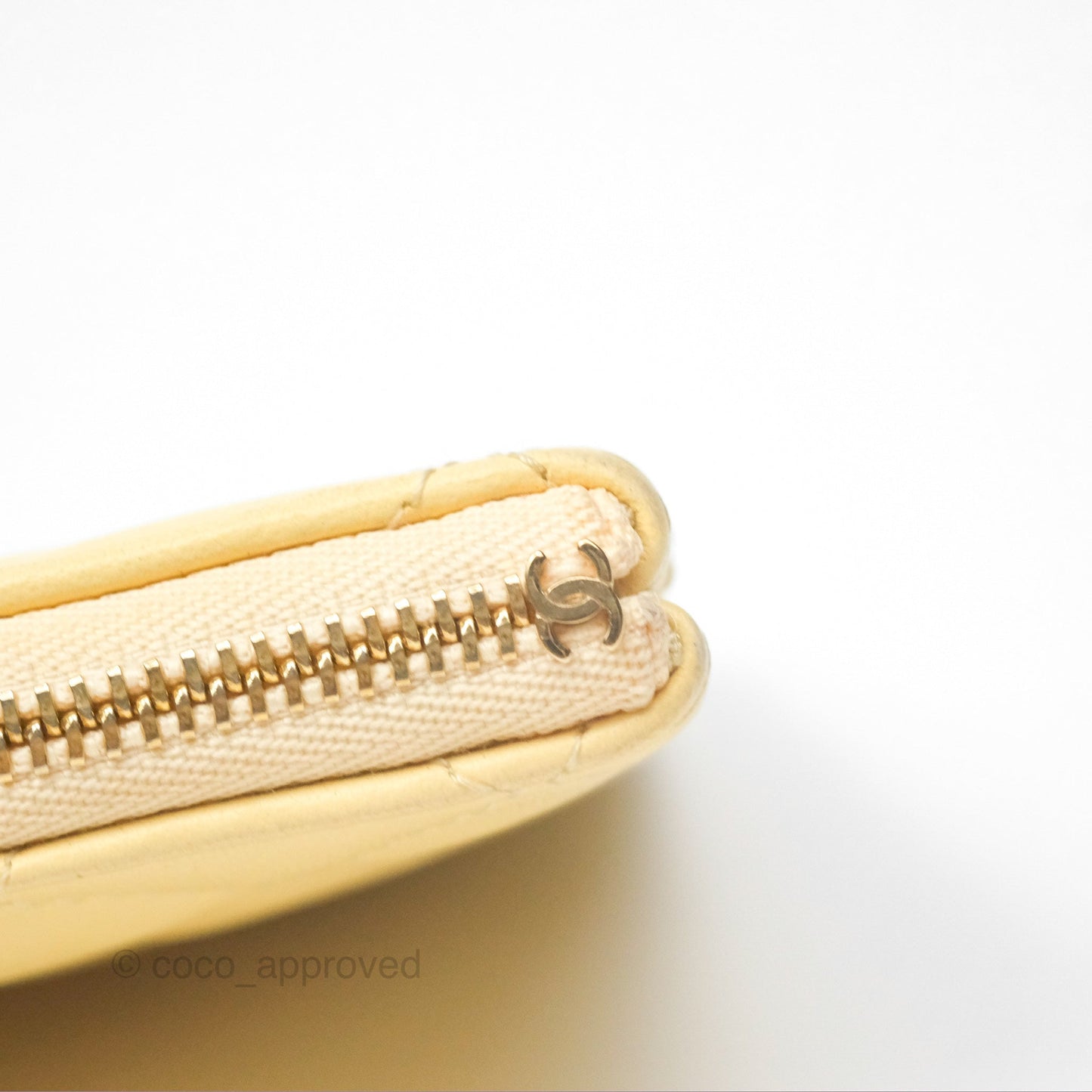 Chanel Quilted Mini O Case Yellow Lambskin Gold Hardware