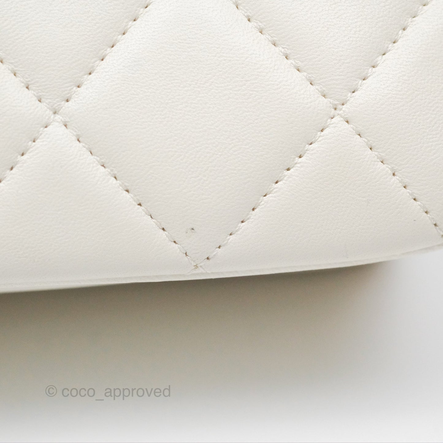 Chanel Trendy CC Small White Lambskin Black Hardware