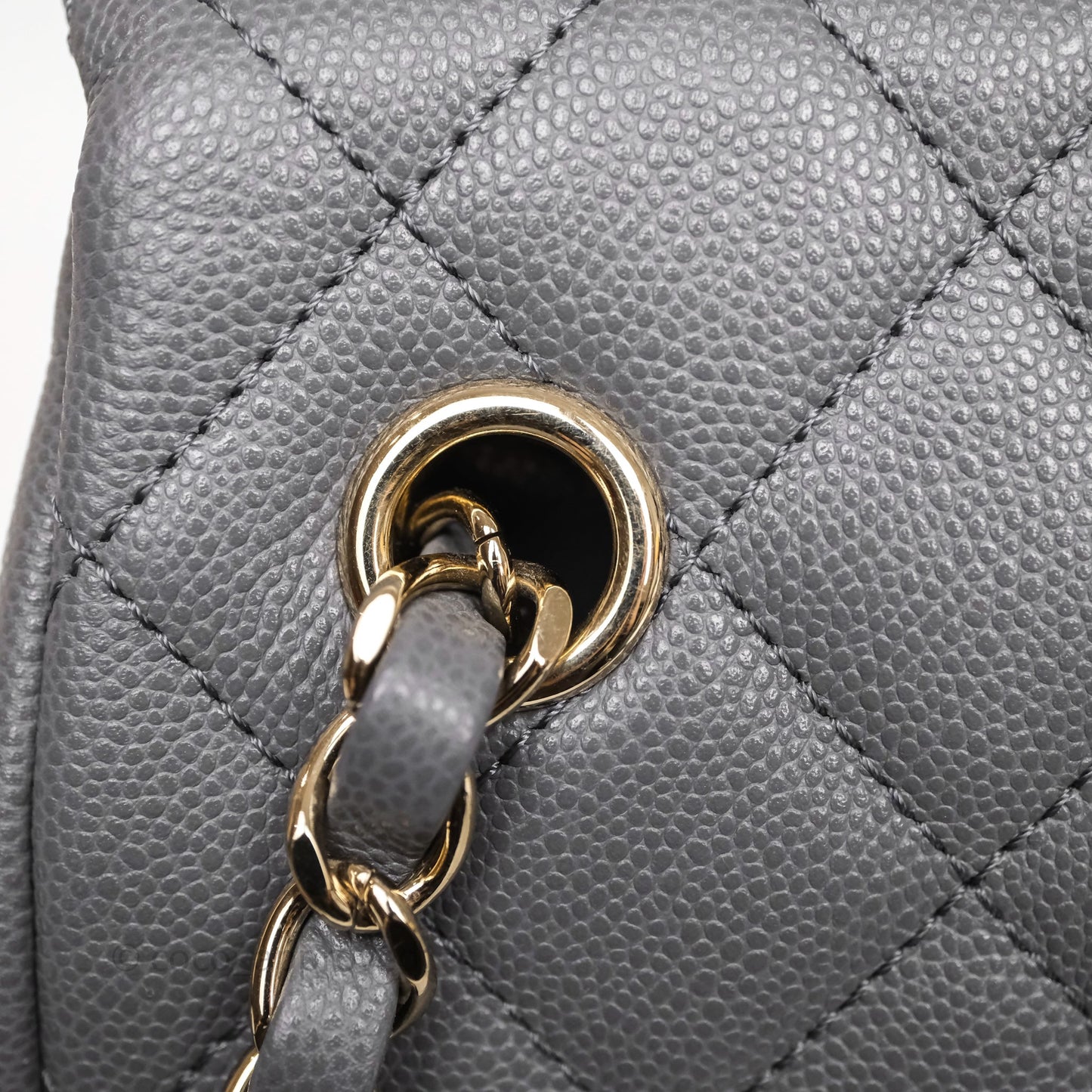 Chanel Small Duma Backpack Dark Grey Caviar Gold Hardware 23K
