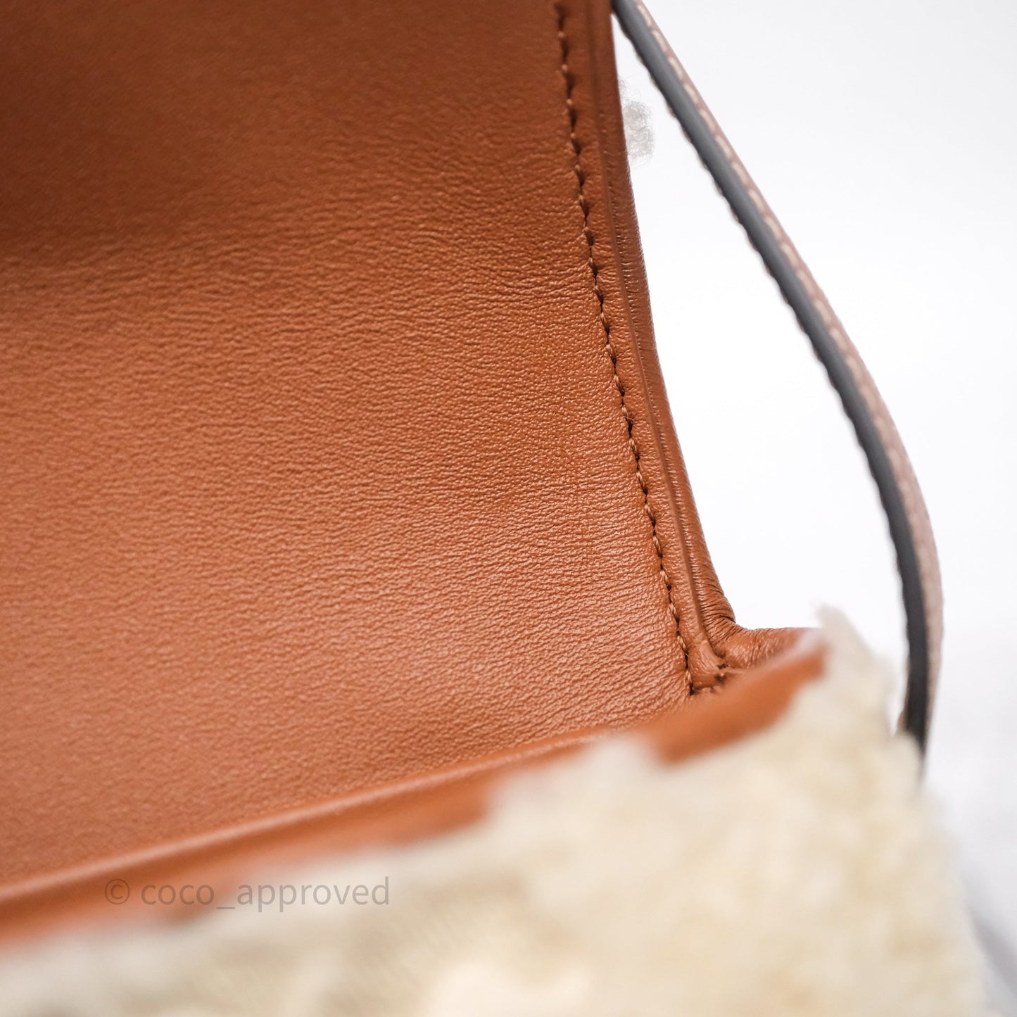 Celine Triomphe Shoulder Bag Beige Shearling