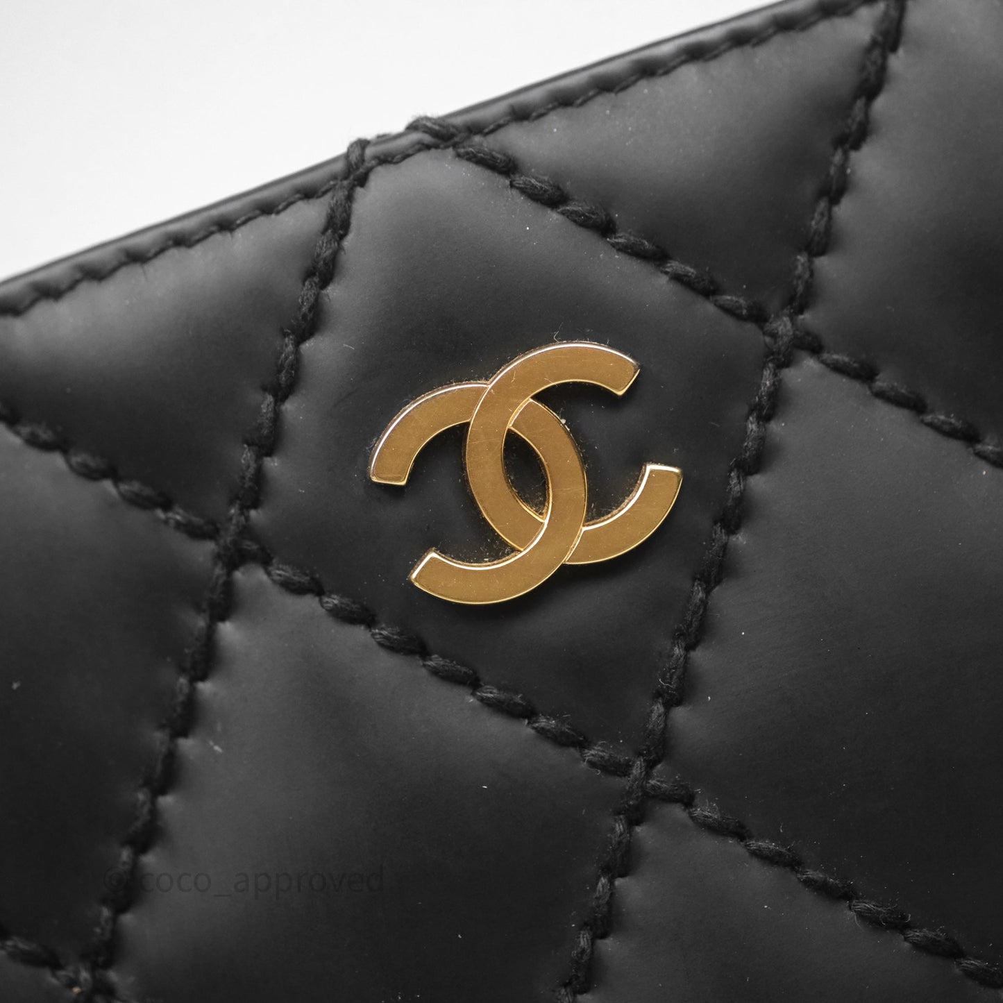 Chanel Vintage Quilted CC Tote Bag Matte Black Calfskin Gold Hardware