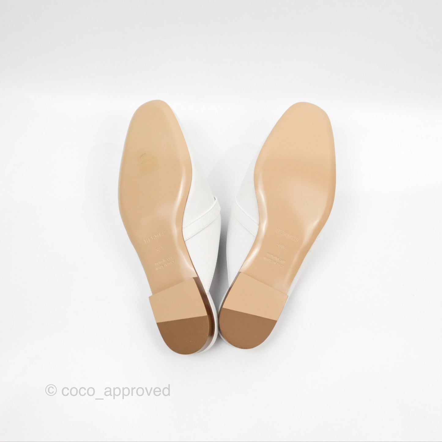 Hermès Oz Mules White Calfskin Silver Hardware Size 39