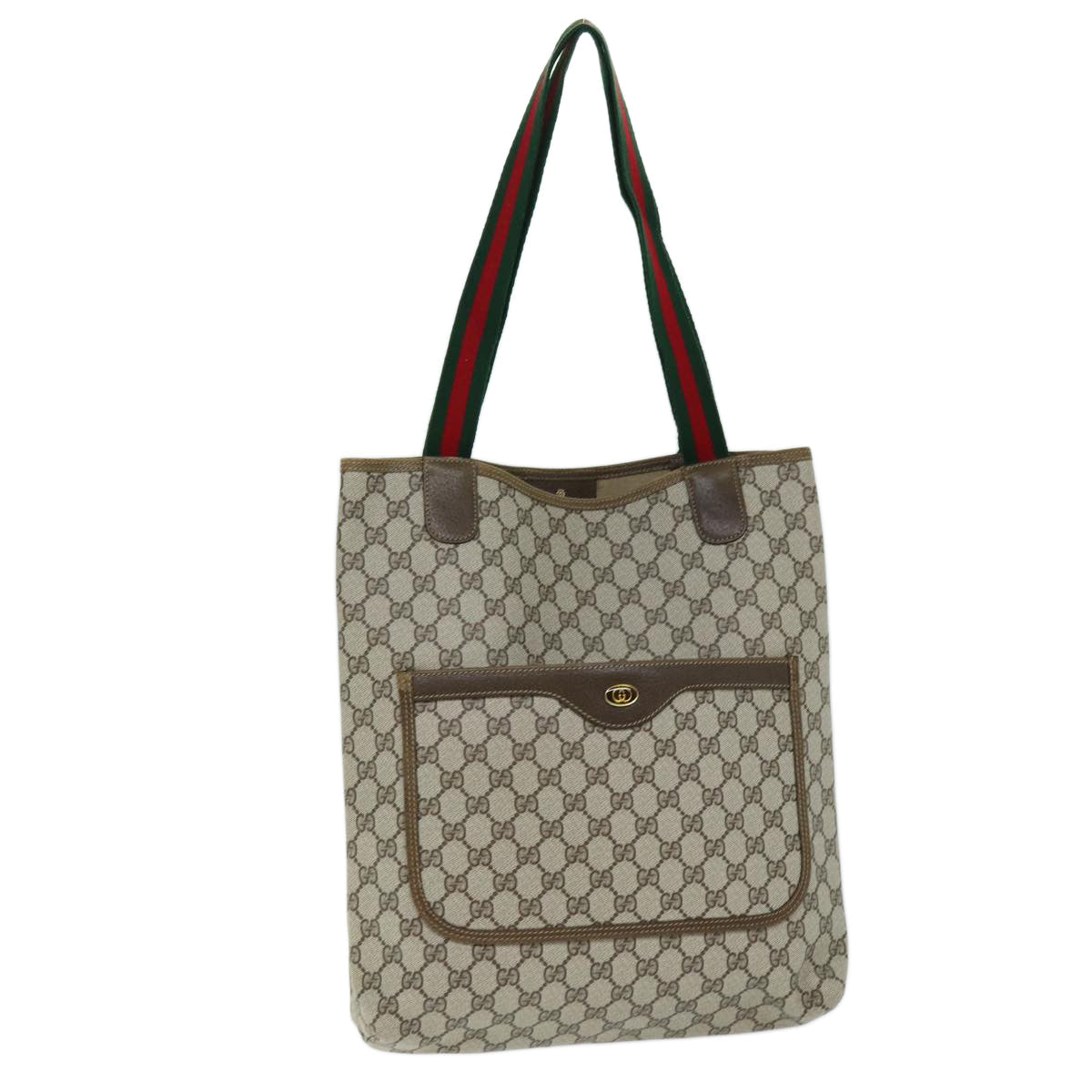 Luxury Gucci Trending 2025 GG Supreme Web Sherry Line Tote Bag PVC Beige Red 39 02 003  73742