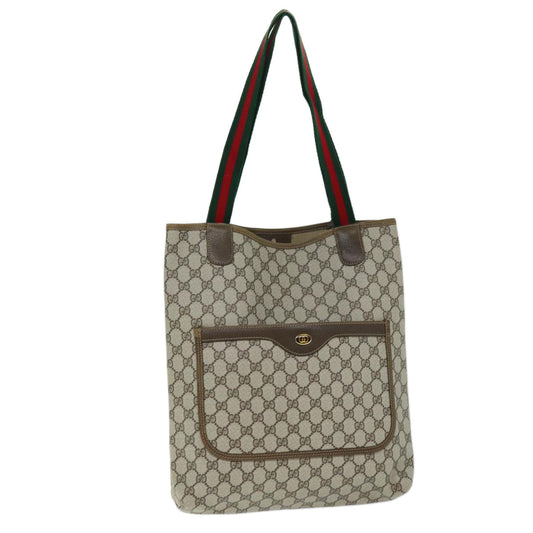 Luxury Gucci Trending 2025 GG Supreme Web Sherry Line Tote Bag PVC Beige Red 39 02 003  73742