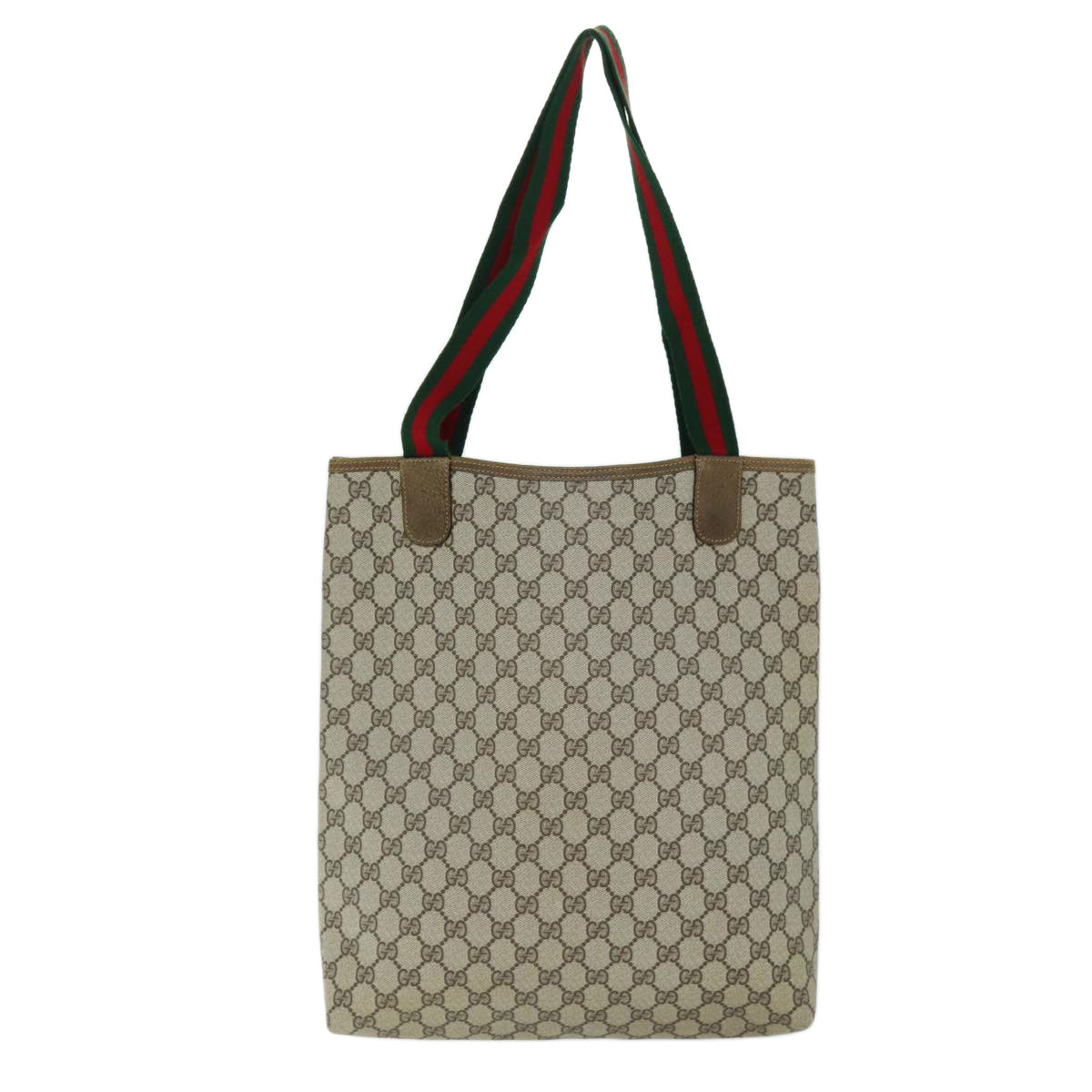 Luxury Gucci Trending 2025 GG Supreme Web Sherry Line Tote Bag PVC Beige Red 39 02 003  73742