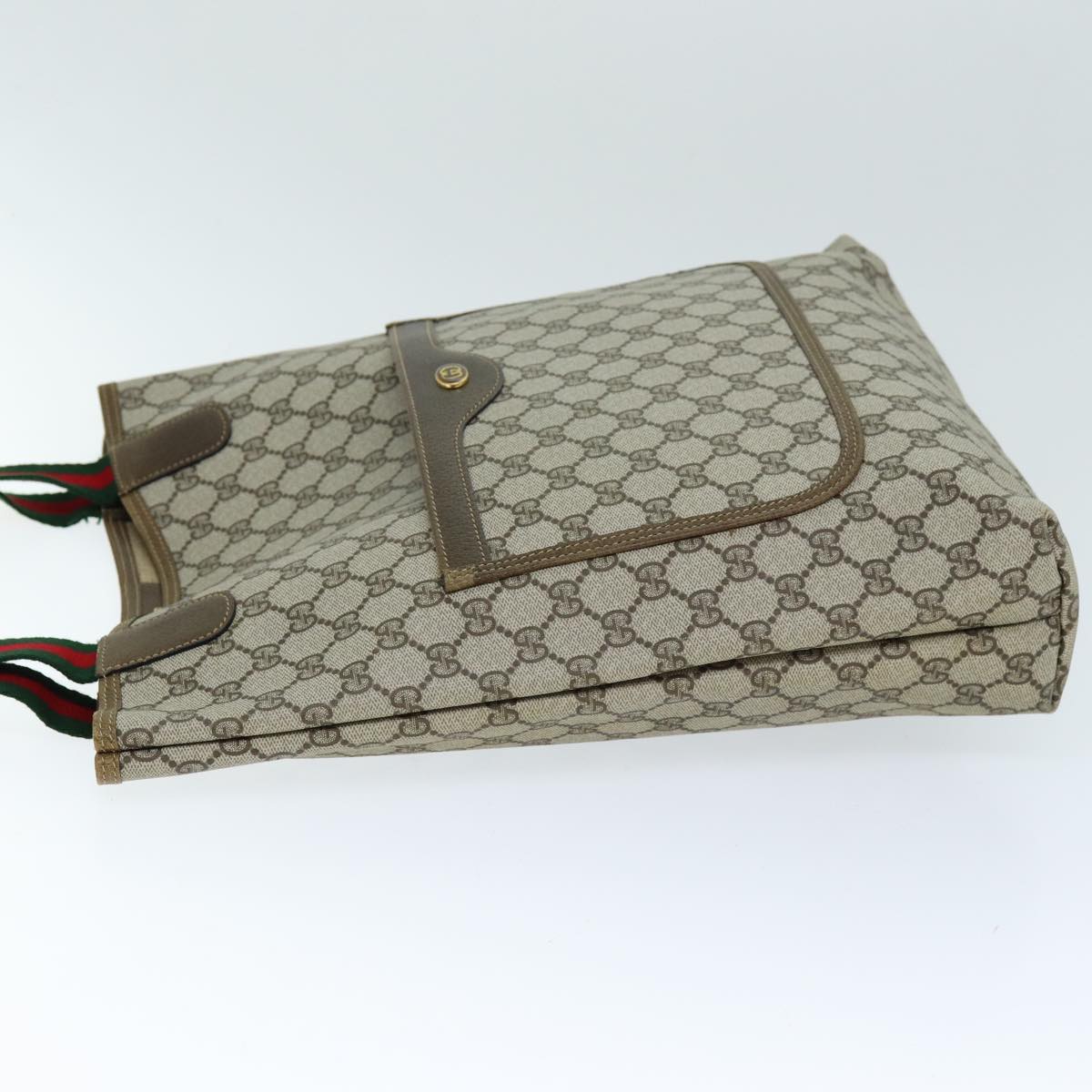 Luxury Gucci Trending 2025 GG Supreme Web Sherry Line Tote Bag PVC Beige Red 39 02 003  73742