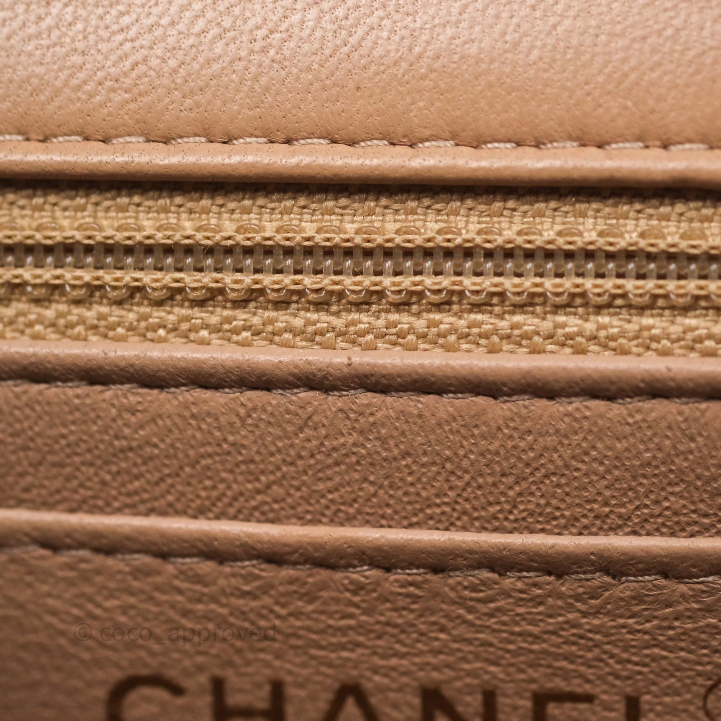 Chanel Mini Square Flap Quilted Beige Lambskin Gold Hardware