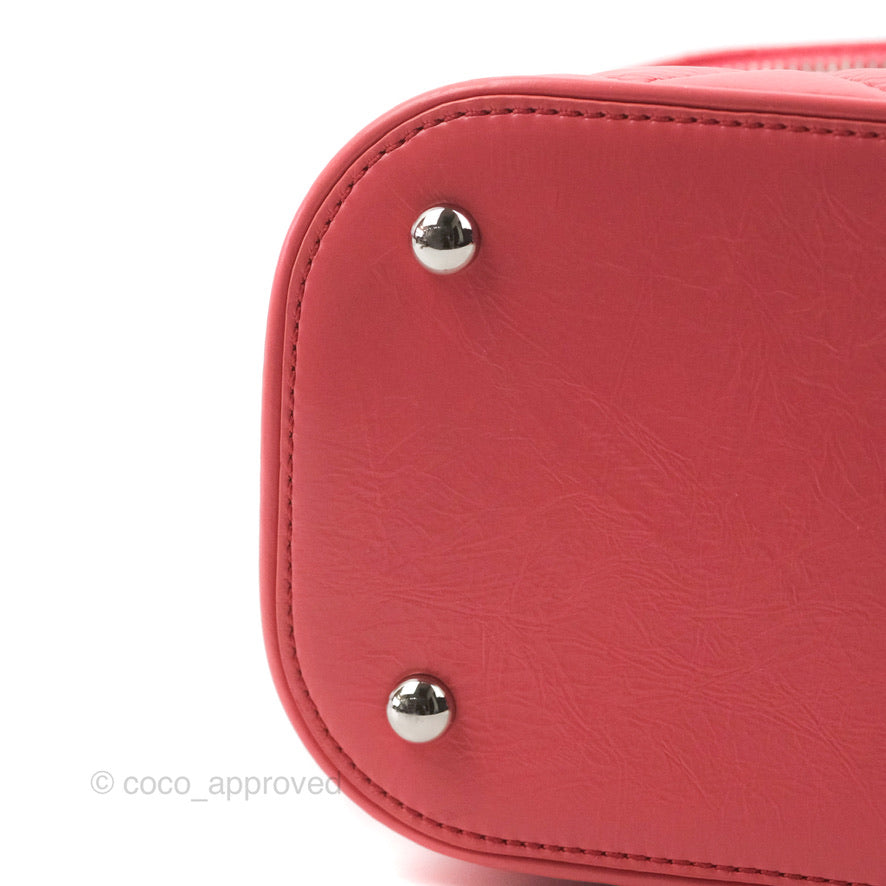 Chanel Aquarium PVC Coral Pink Crumpled Calfskin Silver Hardware