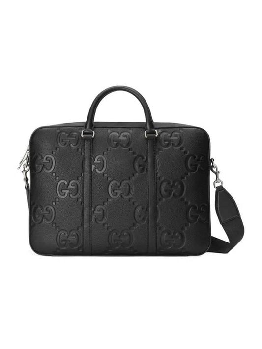 Luxury Gucci Trending 2025 Jumbo GG Leather Brief Case Black