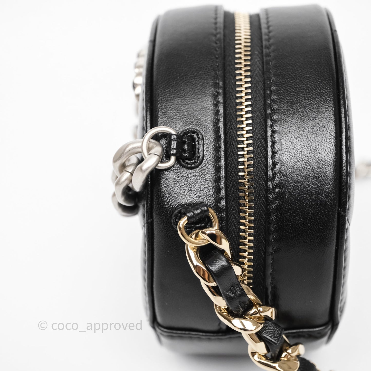Chanel 19 Round Clutch With Chain Black Mixed Hardware