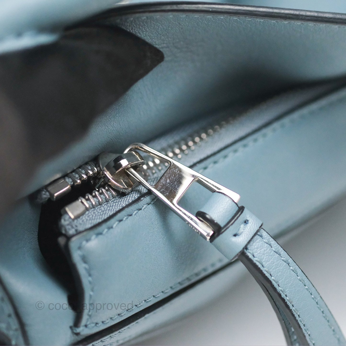 Loewe Small Puzzle Bag Stone Blue Calfskin Gold Hardware