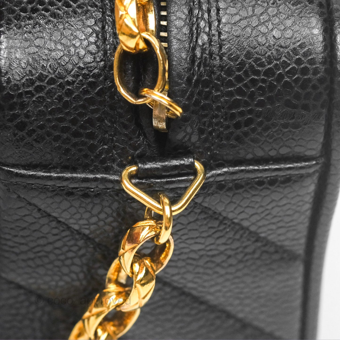 Chanel Vintage Small Camera Bag Black Caviar Gold Hardware