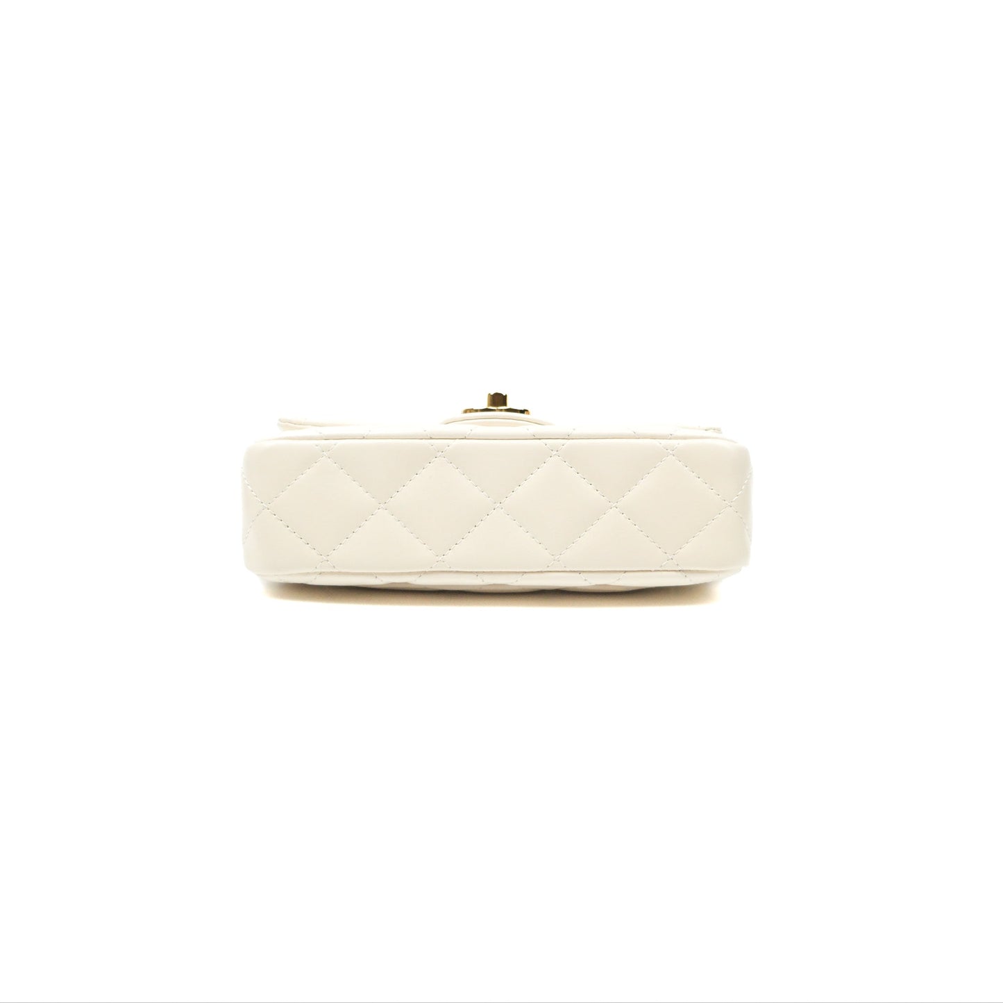 Chanel Top Handle White Lambskin Gold Hardware
