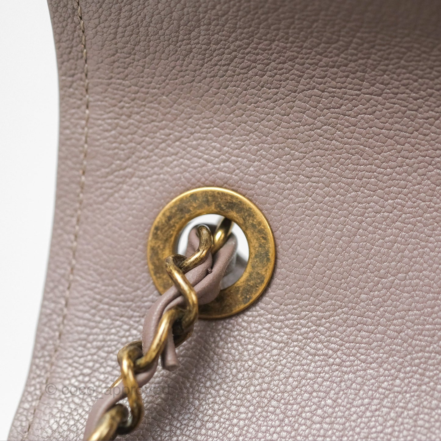 Chanel Coco Curve Flap Burnished Lilac Grey Calfskin Goatskin Antique Gold Hardware