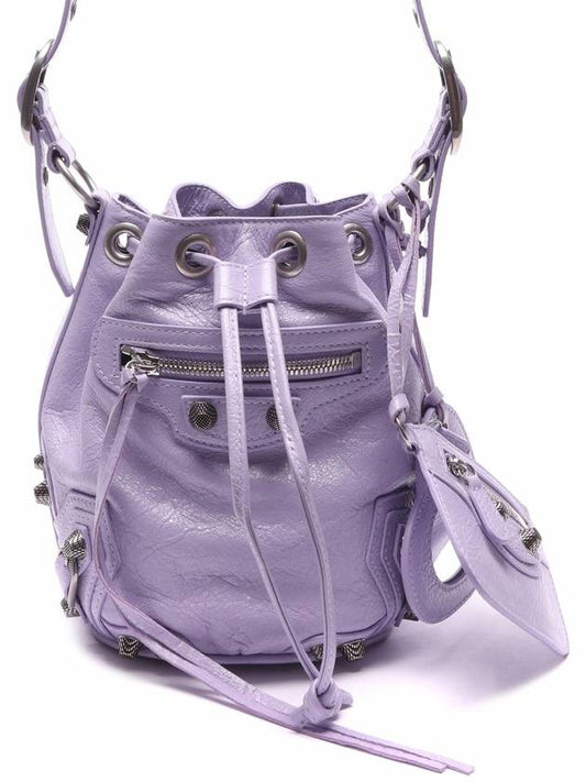 Luxury Balenciaga Le Cagole Bucket Bag Purple