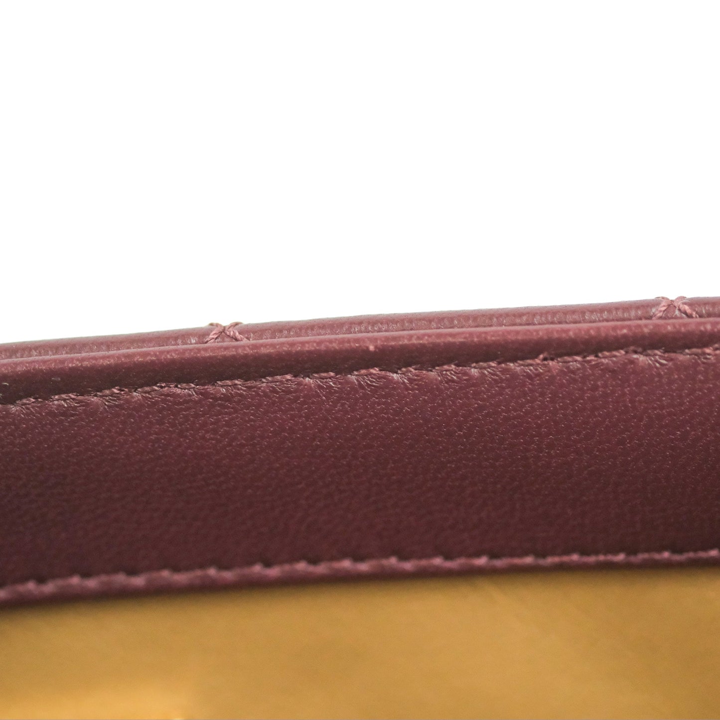 Chanel Mini Rectangular Pearl Crush Burgundy Lambskin Aged Gold Hardware