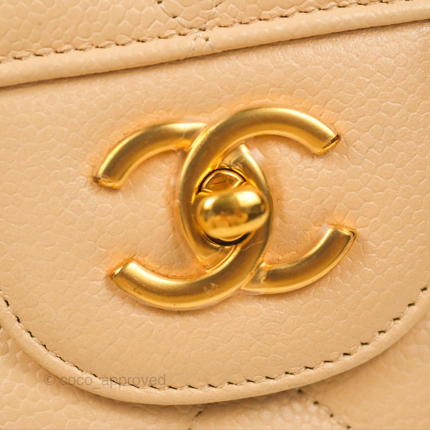Chanel Jumbo Double Flap Beige Caviar Gold Hardware⁣⁣