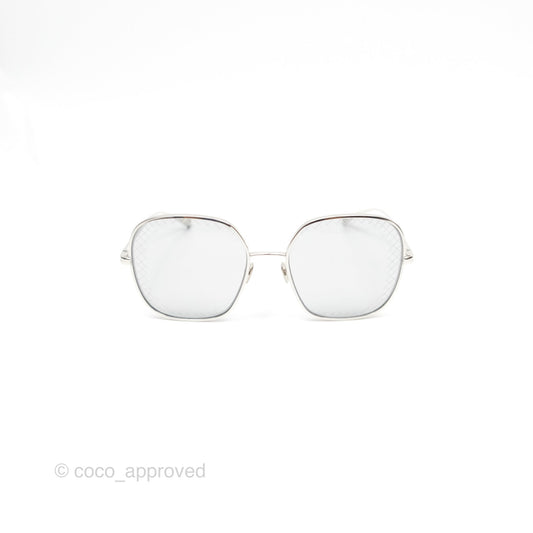 Chanel Gradient Lenses Square Sunglasses Silver Tone