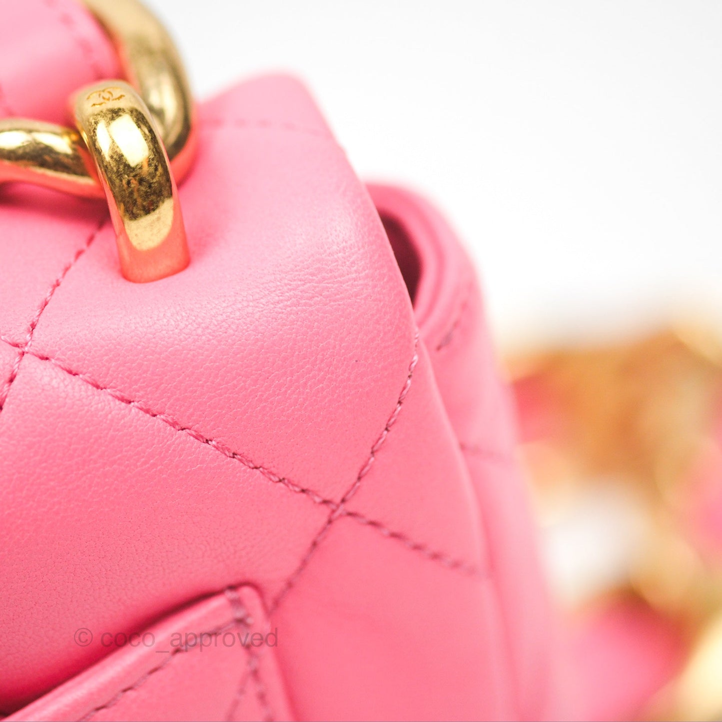 Chanel Quilted Mini CC Funky Town Flap Pink Lambskin Aged Gold Hardware