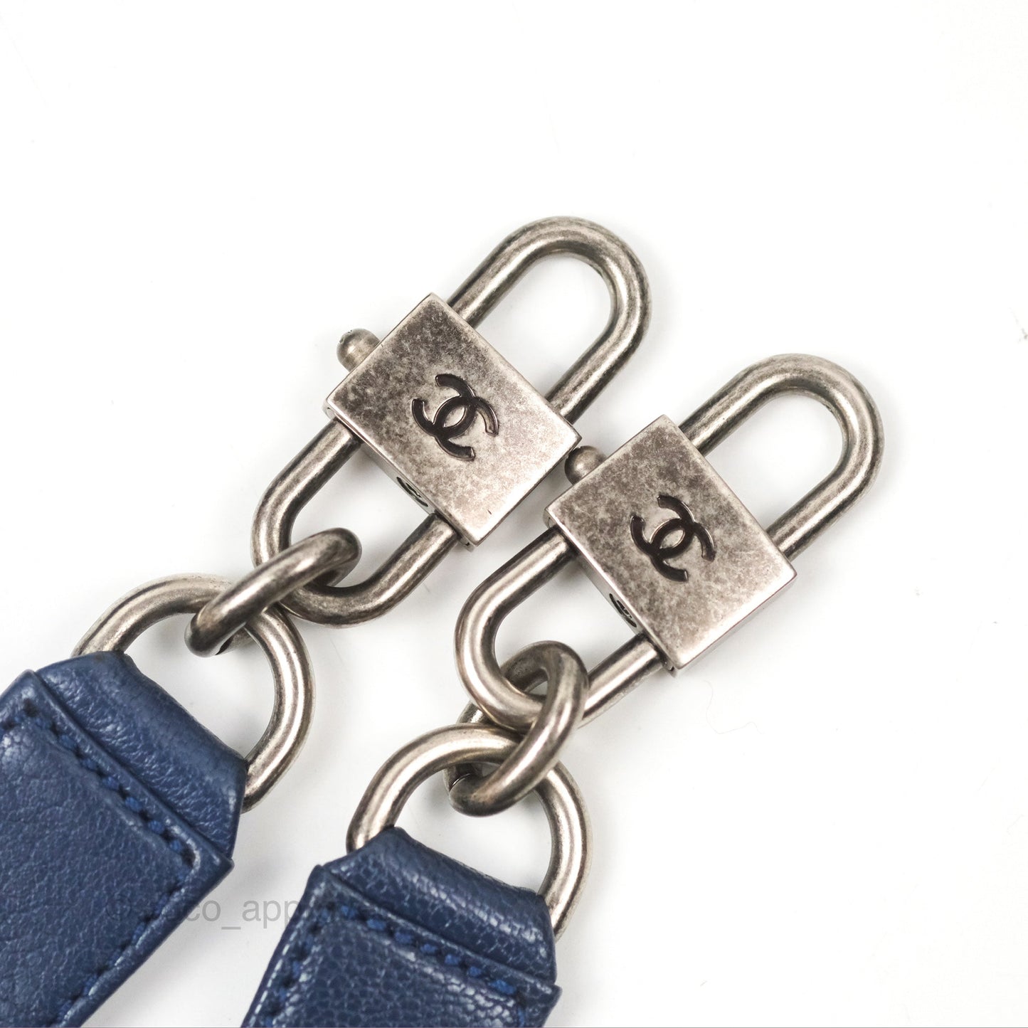 Chanel Quilted Small Double Carry Waist Chain Flap Dark Blue Shiny Goatskin