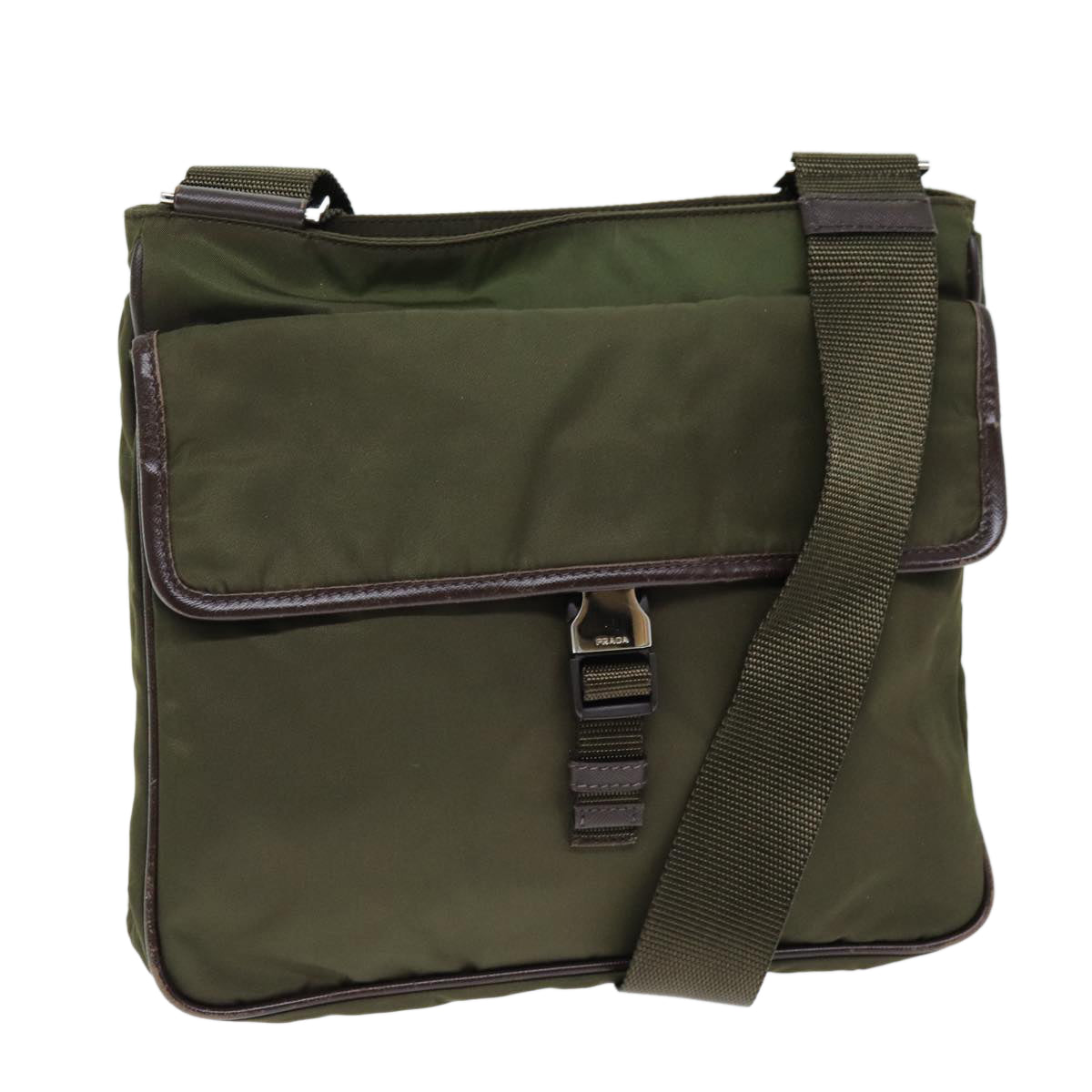 Luxury PradaShoulder Bag Nylon Khaki 73884