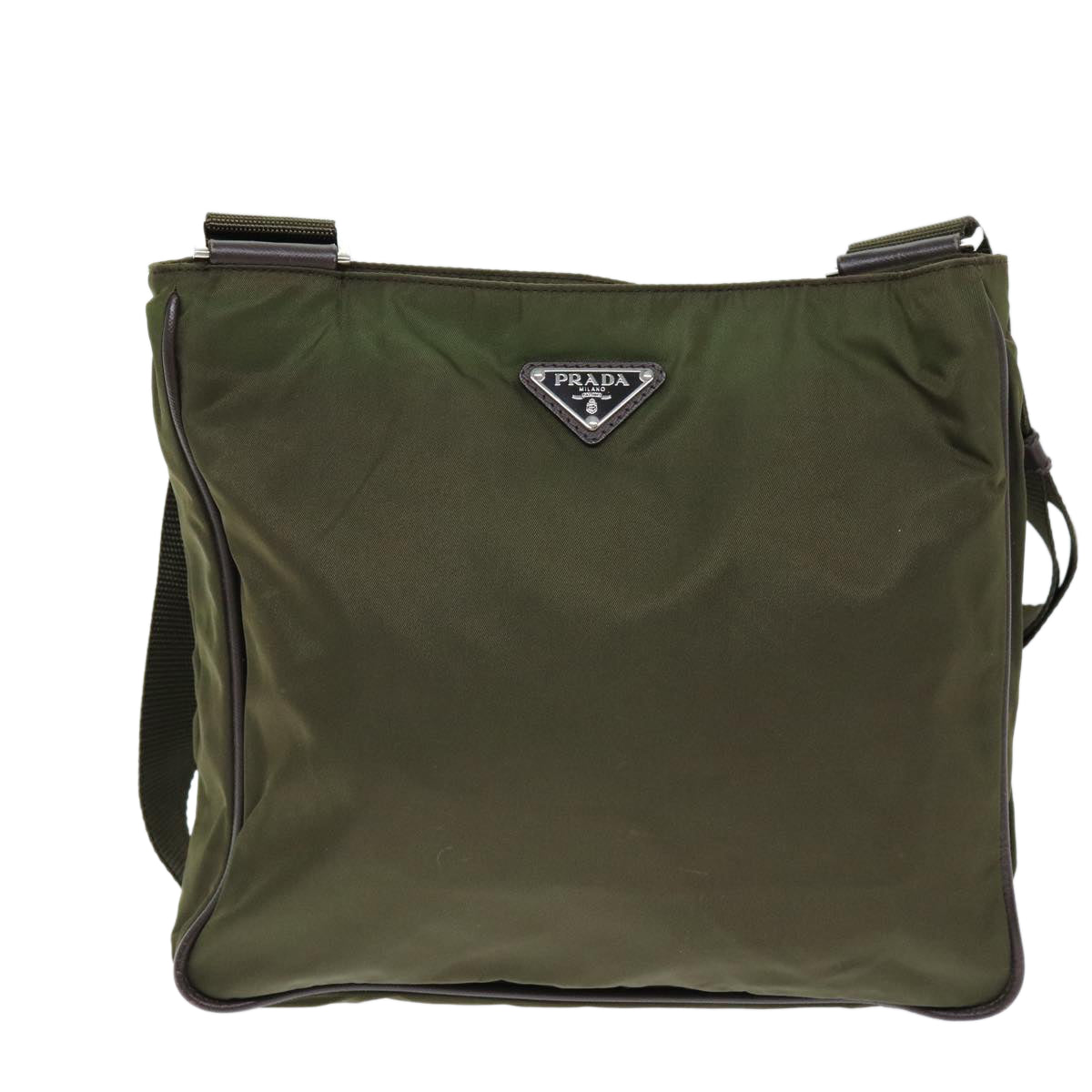 Luxury PradaShoulder Bag Nylon Khaki 73884