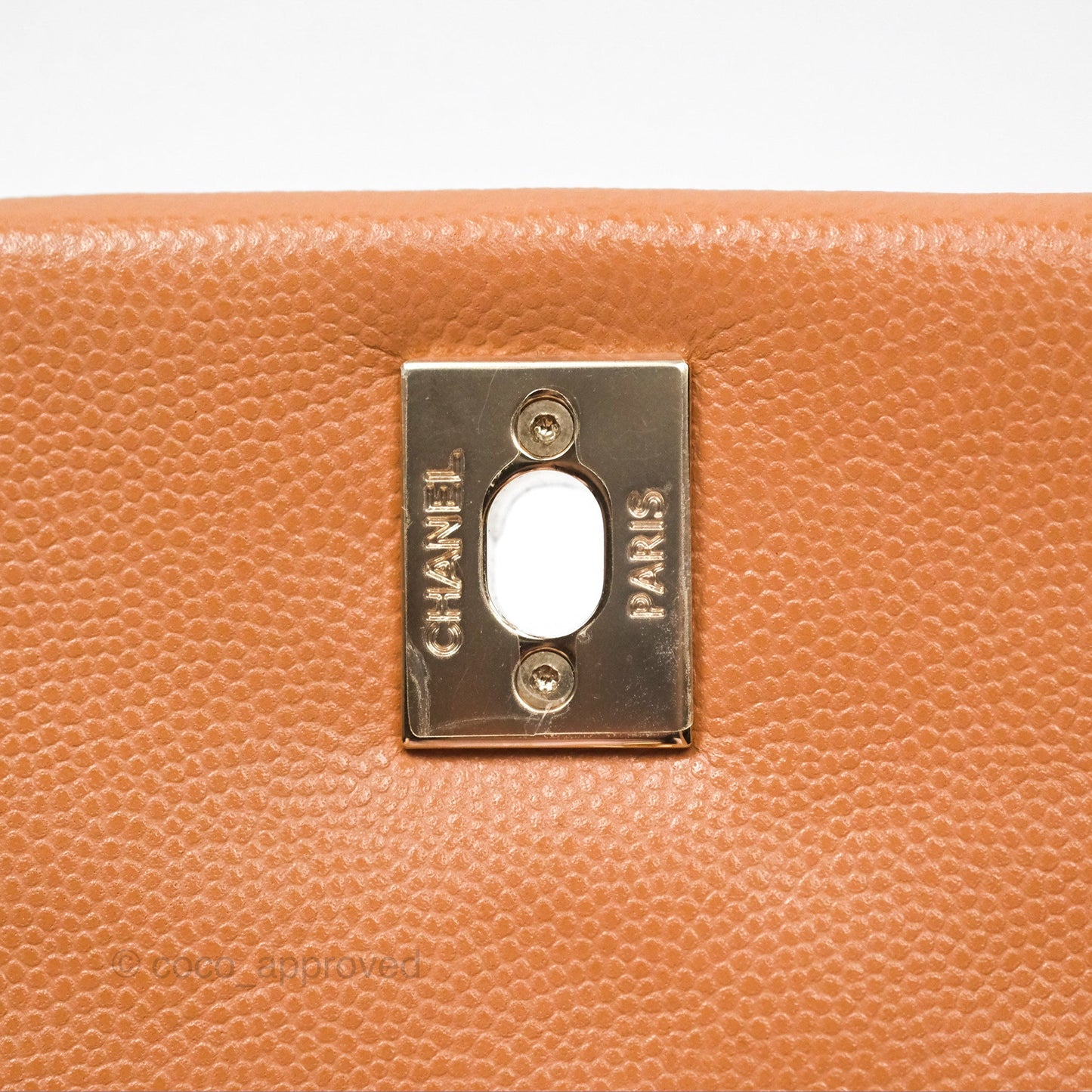 Chanel Small Coco Handle Quilted Dark Beige Caviar Gold Hardware