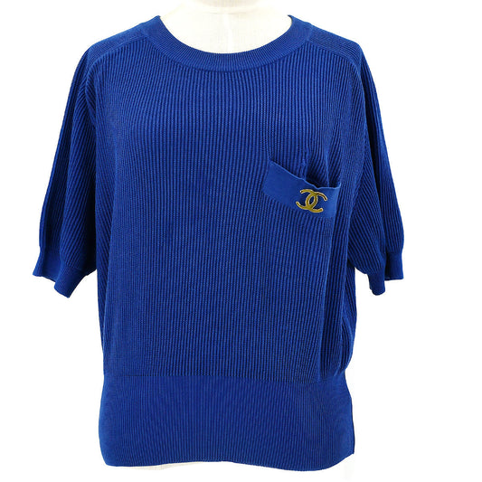 Luxury Chanel CC rib-knit top #40