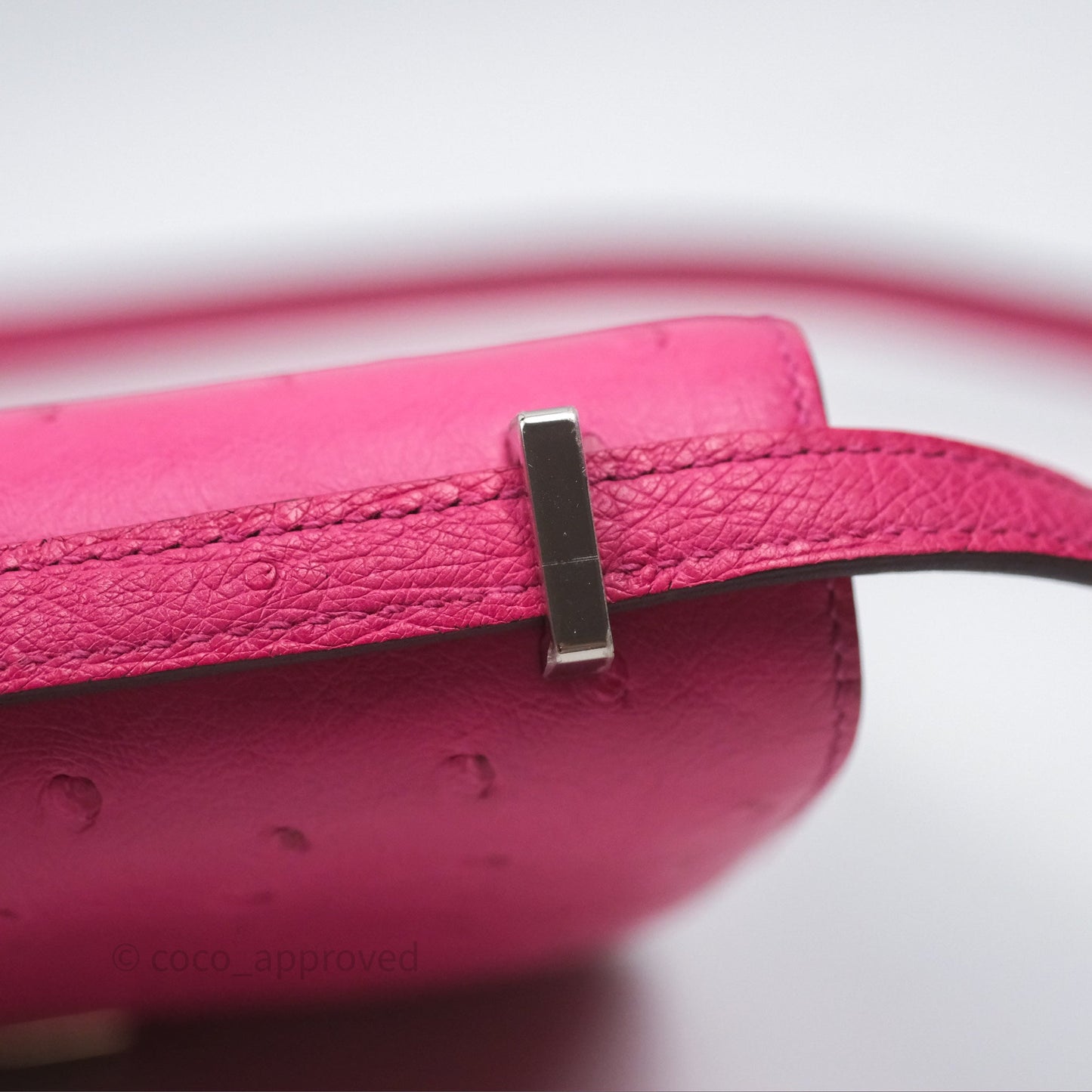 Hermès Constance Mini 18cm Rose Tyrien E5 Ostrich Palladium Hardware