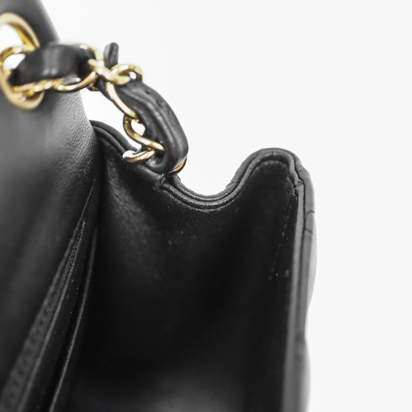 Chanel Mini Square Quilted Black Lambskin Gold Hardware
