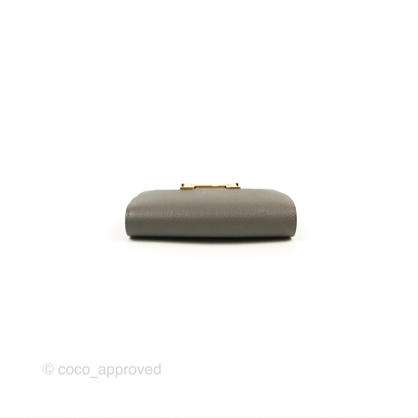 Hermès Constance Slim Wallet Gris Meyer 0L Epsom Gold Hardware