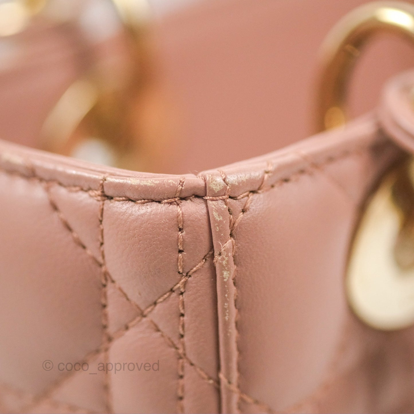Christian Dior Lambskin My ABCDior Lady Dior Fard Gold Hardware