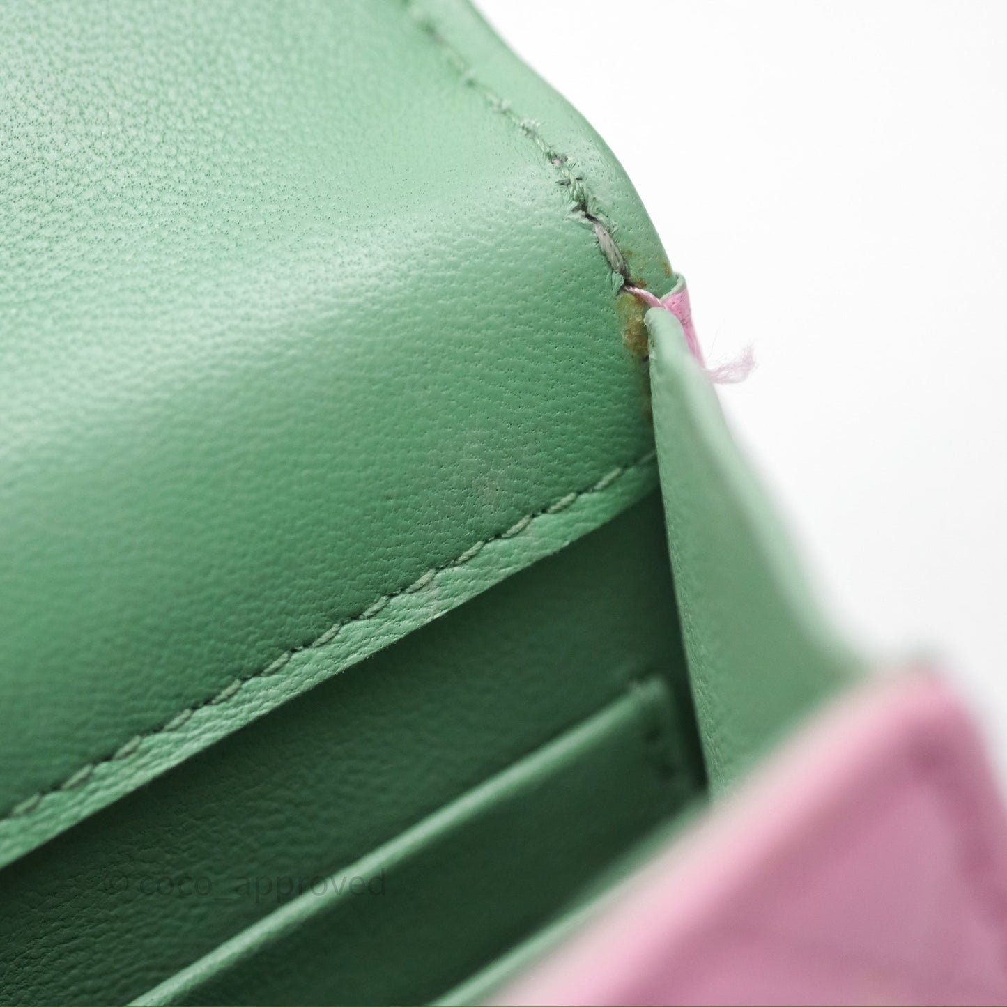 Chanel Mini Handle Clutch With Chain Pink/ Mint Lambskin Gold Hardware 23P
