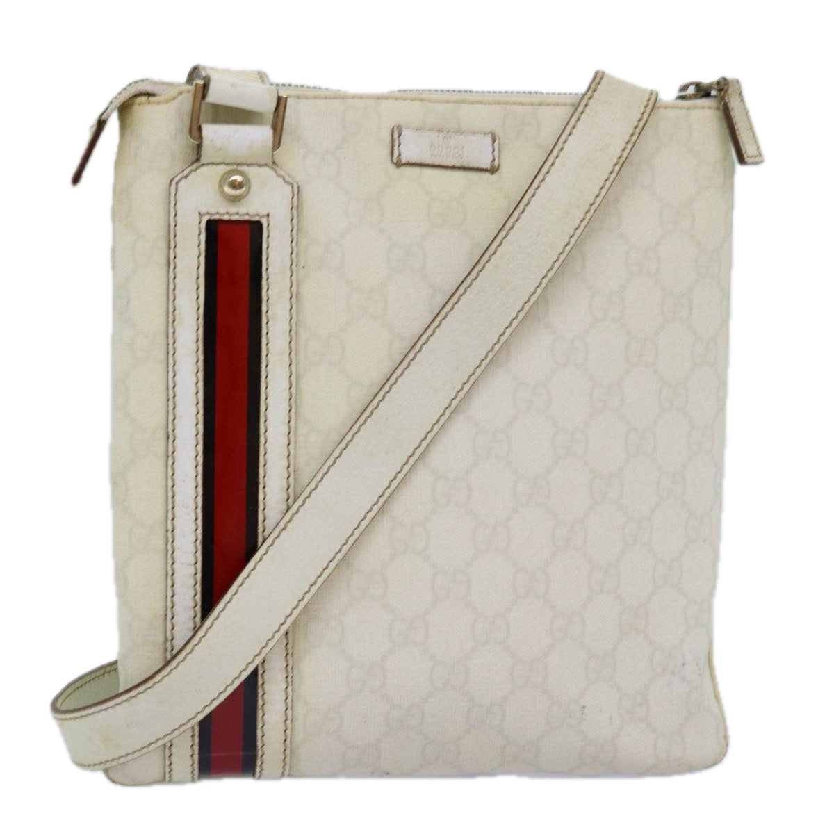 Luxury Gucci Trending 2025 GG Canvas Sherry Line Shoulder Bag PVC White Red Navy 153244  73983