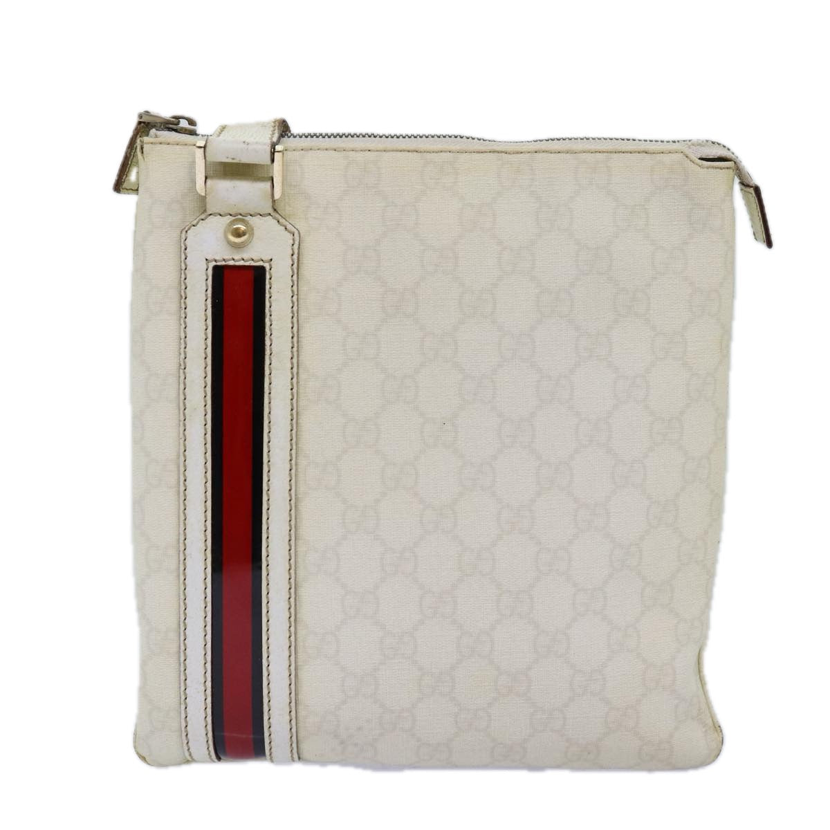 Luxury Gucci Trending 2025 GG Canvas Sherry Line Shoulder Bag PVC White Red Navy 153244  73983