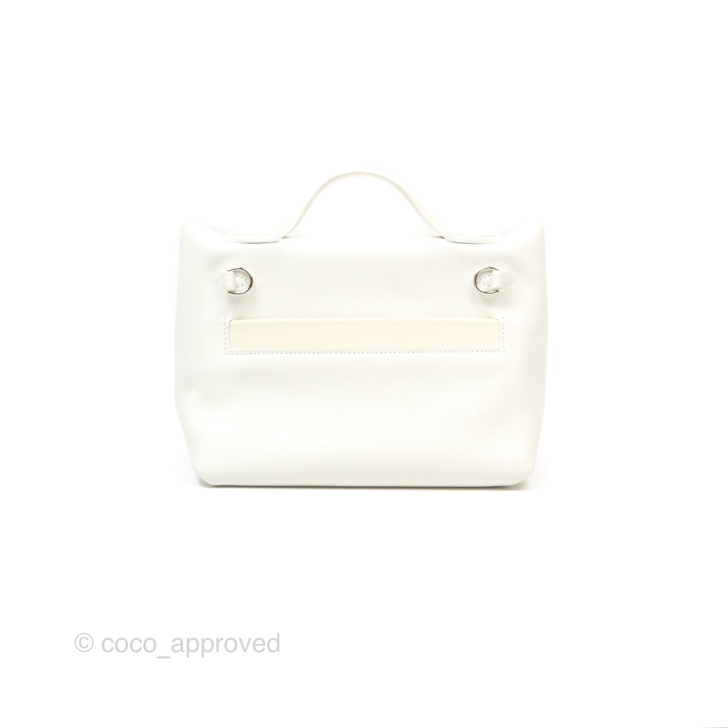 Hermès 24/24 21 Mini Blanc 01/ Nata I2 Evercolor/ Swift Palladium Hardware