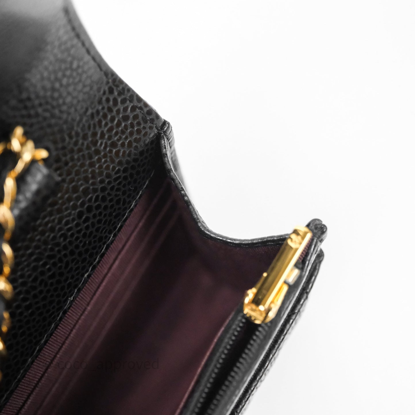 Chanel Classic Wallet On Chain WOC Quilted Black Caviar Gold Hardware