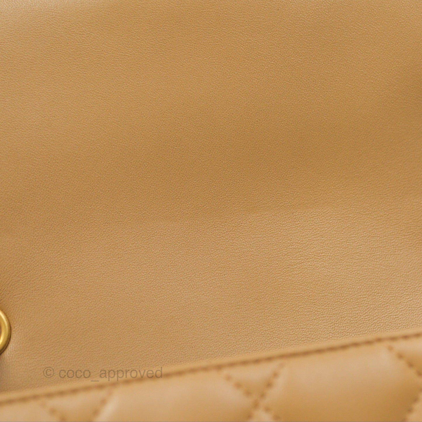 Chanel Mini Flap Bag With Heart CC Charm Dark Beige Lambskin Aged Gold Hardware