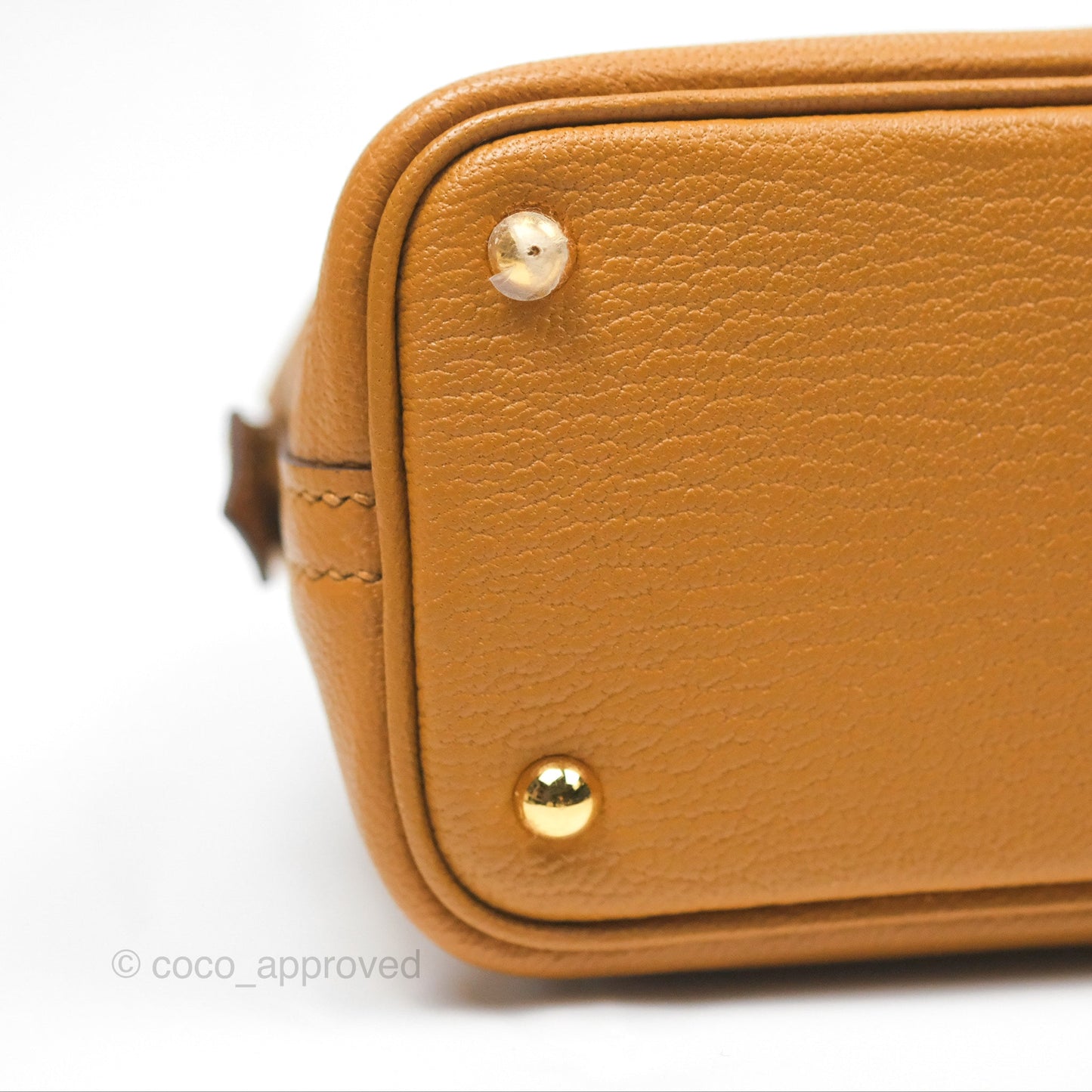 Hermès Bolide Mini 1923 Caramel Chevre Mysore Strap Ficelle/Black Gold Hardware