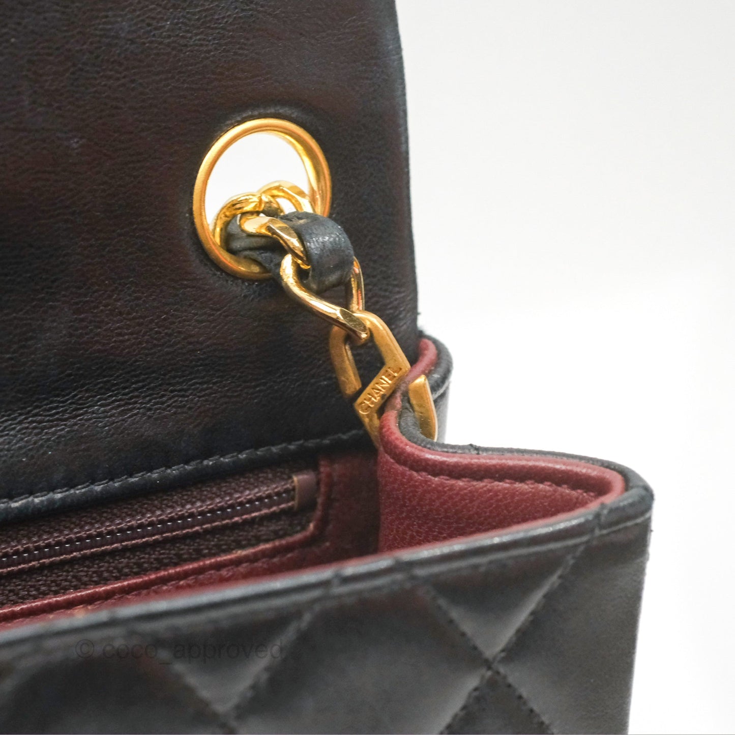 Chanel Vintage Mini Square Black Lambskin 24K Gold Hardware