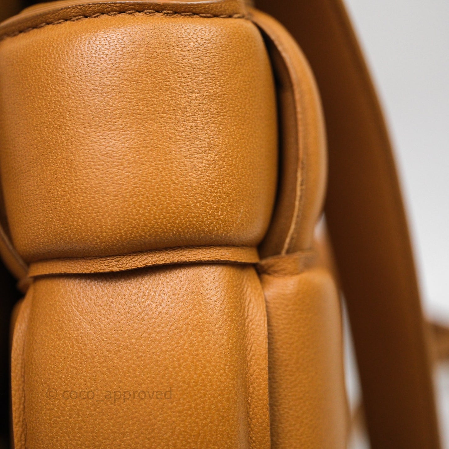 Bottega Veneta Padded Cassette Camel Lambskin