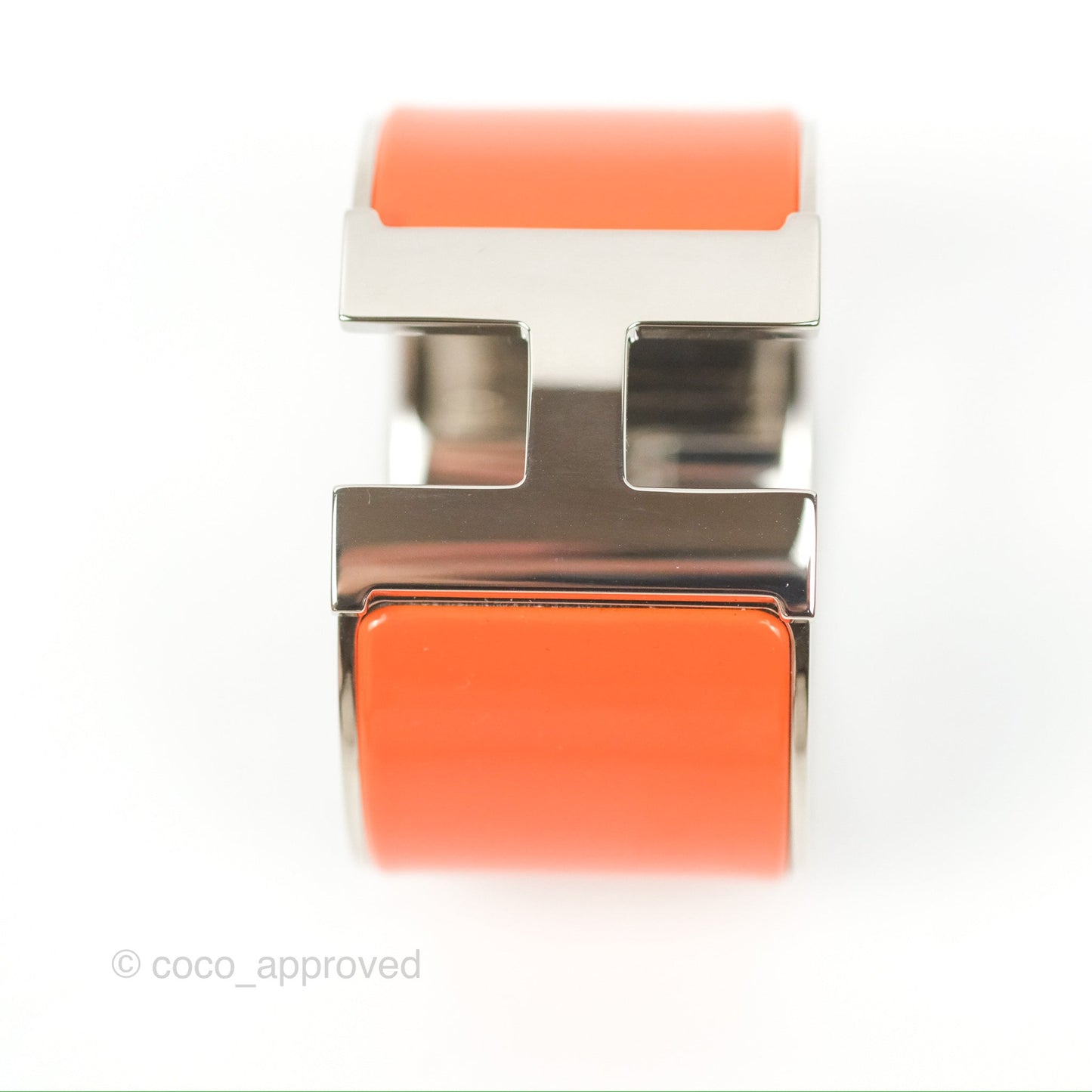 Hermès Clic Clac H Extra Wide Bracelet Orange Palladium Hardware