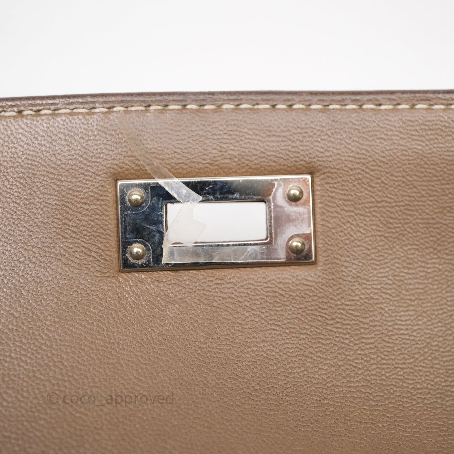 Hermes Kelly Elan Etoupe Madame Palladium Hardware