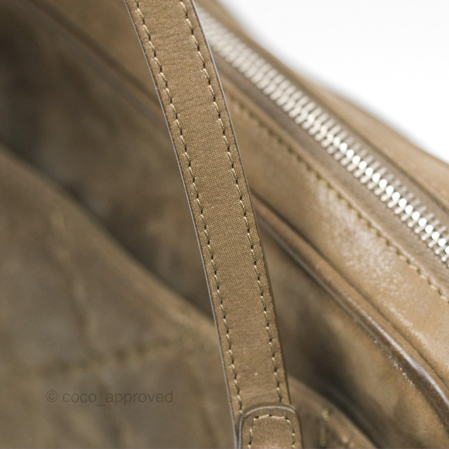 Chanel Quilted Camera Case Bag Iridescent Taupe Calfskin Silver Hardware