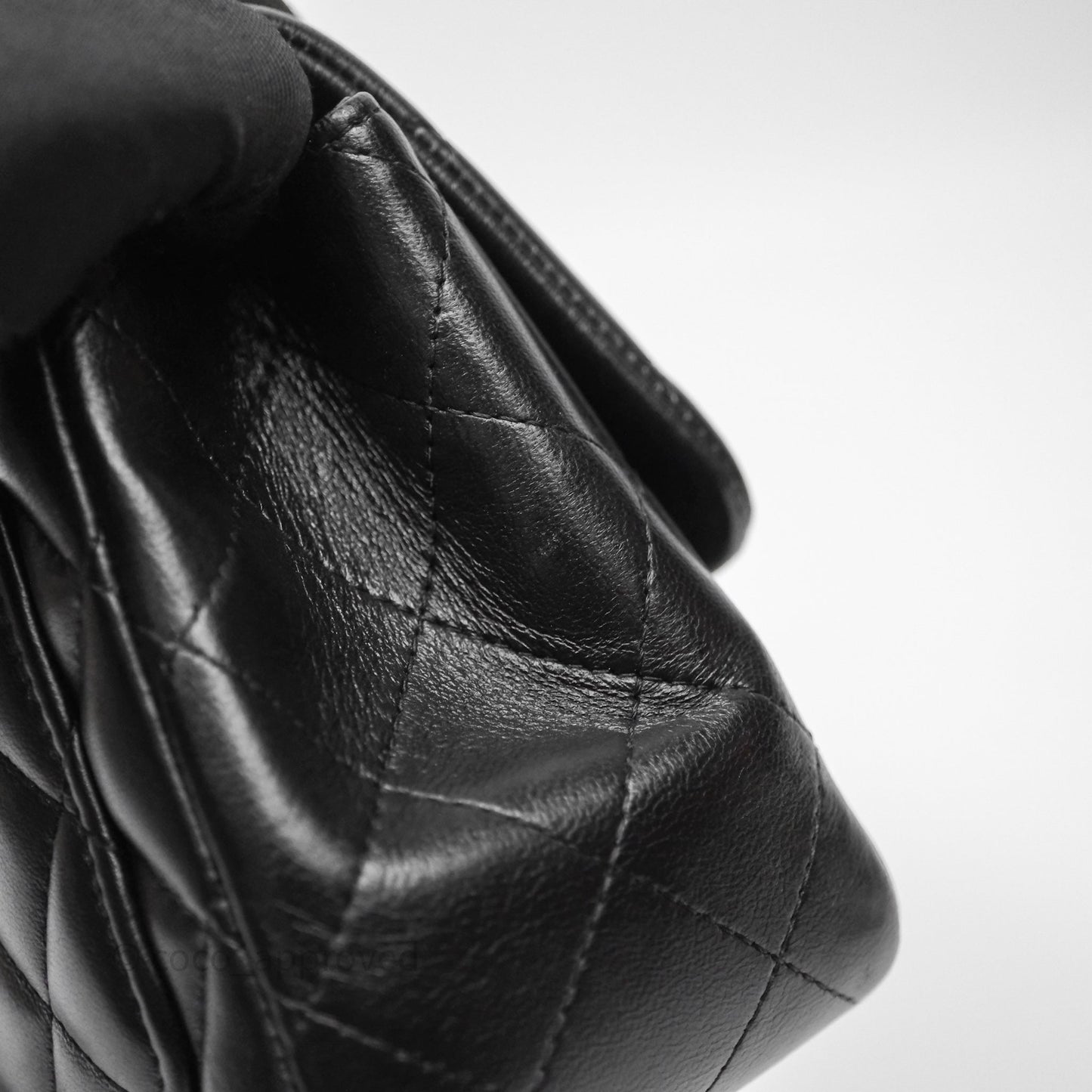 Chanel Mini Square Quilted Black Lambskin Silver Hardware