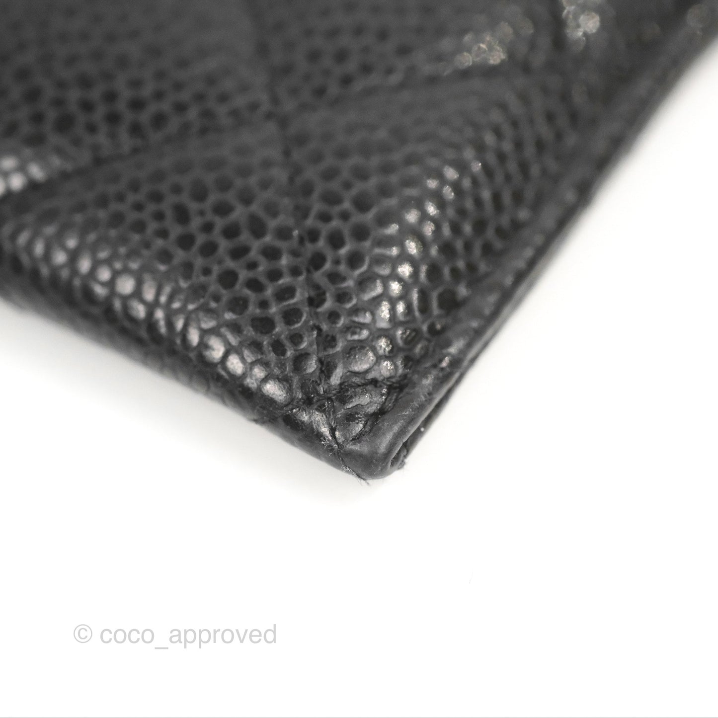 Chanel Classic Flat Card Holder Black Caviar Gold Hardware